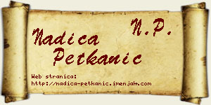 Nadica Petkanić vizit kartica